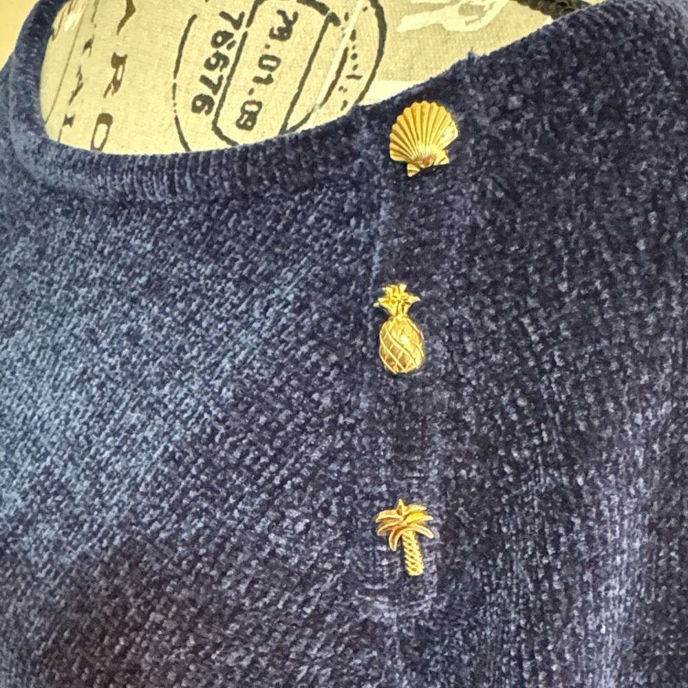 Lilly Pulitzer Navy Blue Crew Neck Sweater - Picture 2 of 4